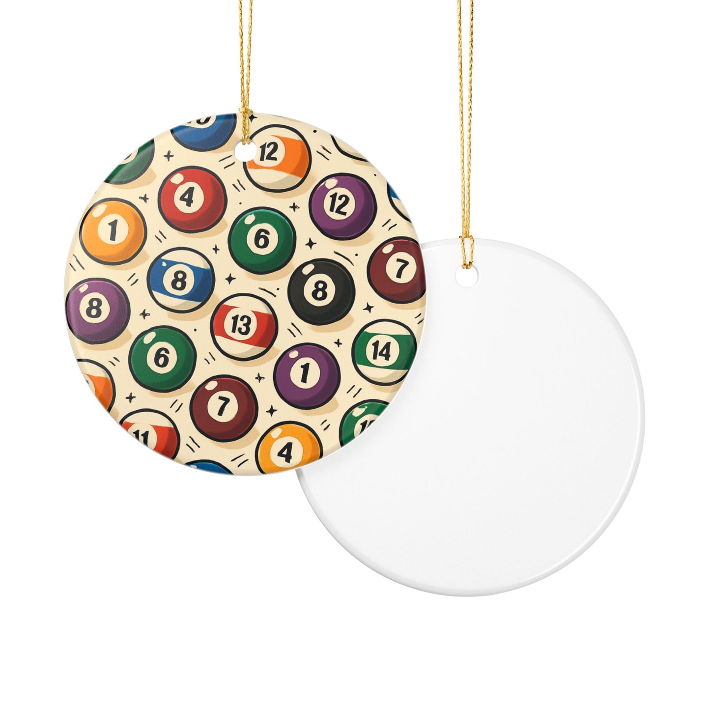 Billard Balls Ceramic Ornament