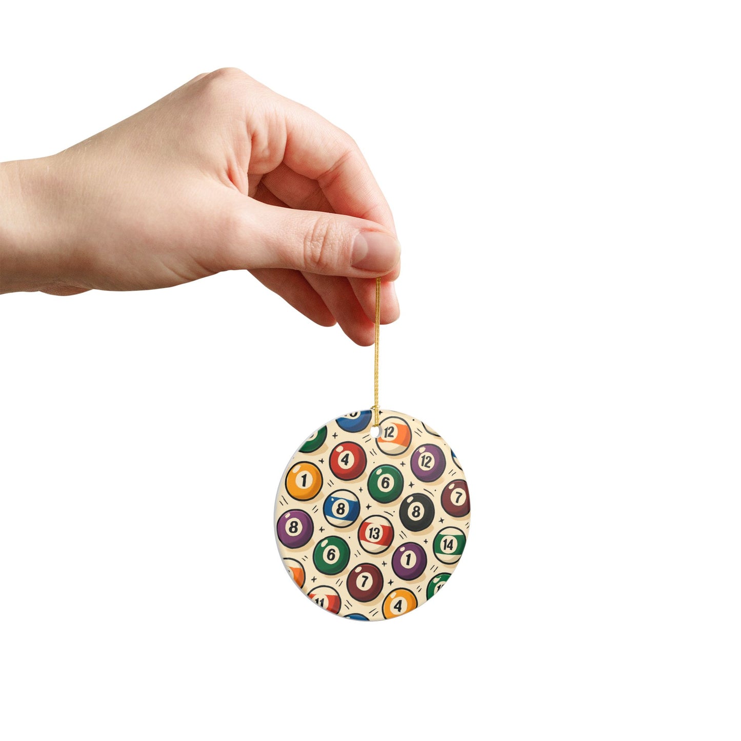 Billard Balls Ceramic Ornament