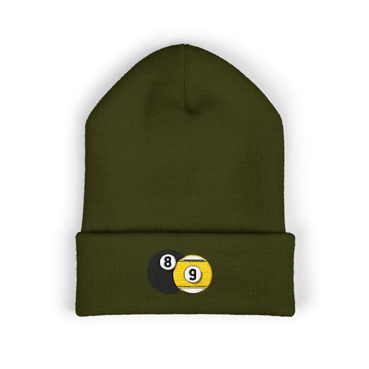Embroidered 8-Ball and 9-Ball Beanie