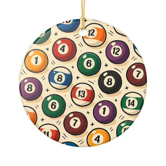 Billard Balls Ceramic Ornament