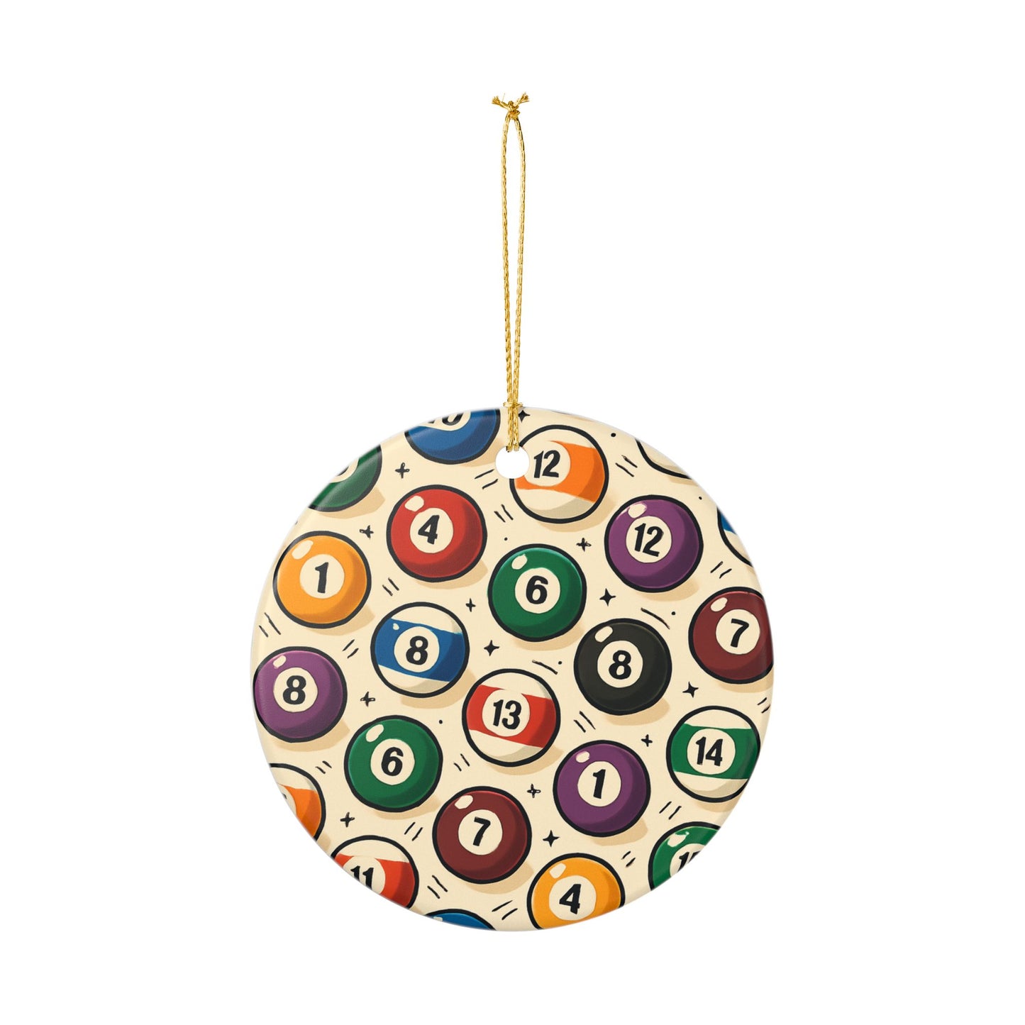 Billard Balls Ceramic Ornament