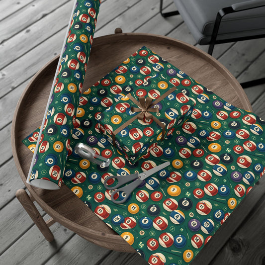 Billiard Ball Gift Wrap Papers, Fun Wrapping for Parties, Birthdays, Holidays, Festive Celebrations, Pool Table Enthusiasts