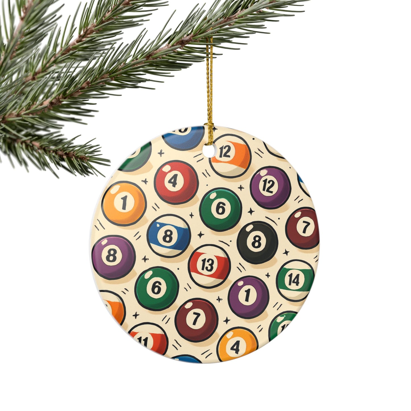Billard Balls Ceramic Ornament